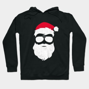 Funny Santa Claus with Sunglasses Christmas (Distrassed) Hoodie